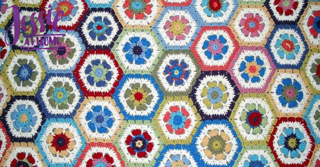Flower to Hexagon Granny free crochet pattern by Jessie At Home - social