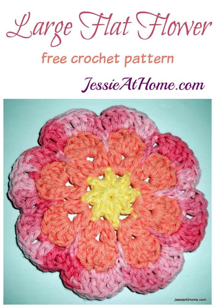 Large Flat Flower - free crochet pattern by Jessie At Home