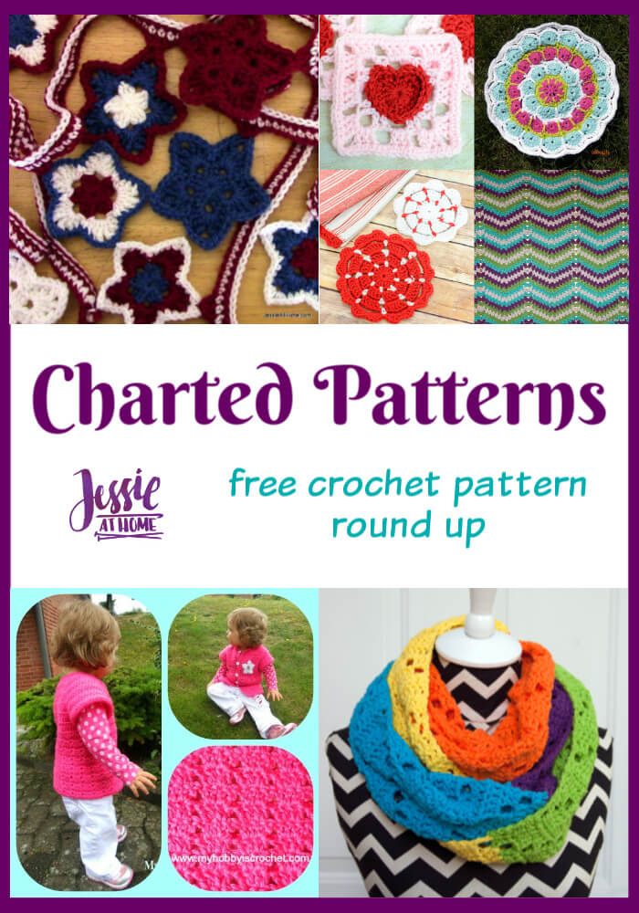 Charted Crochet Patterns - round up of free crochet patterns that include charts