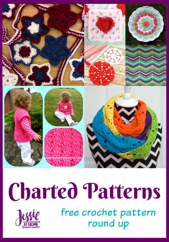 Charted Crochet Patterns - round up of free crochet patterns that include charts