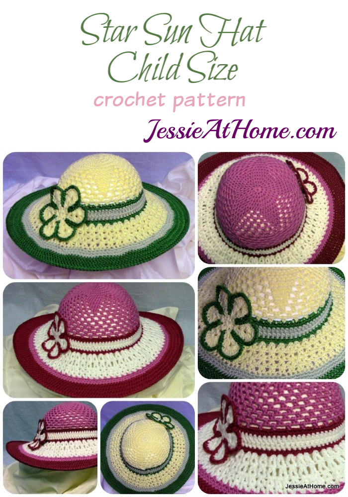 crochet sun hat with brim pattern