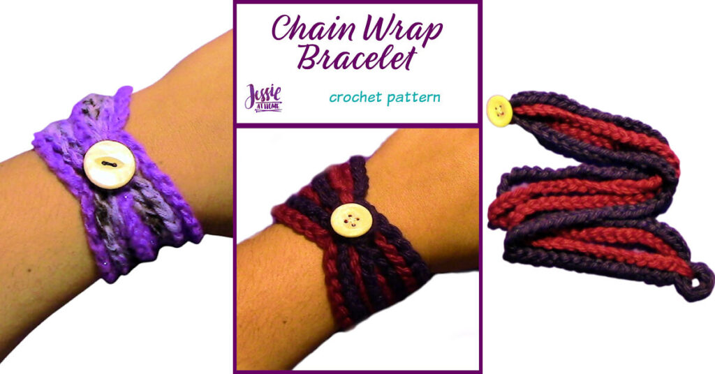 Chain Wrap Bracelet Crochet Pattern by Jessie At Home - Social