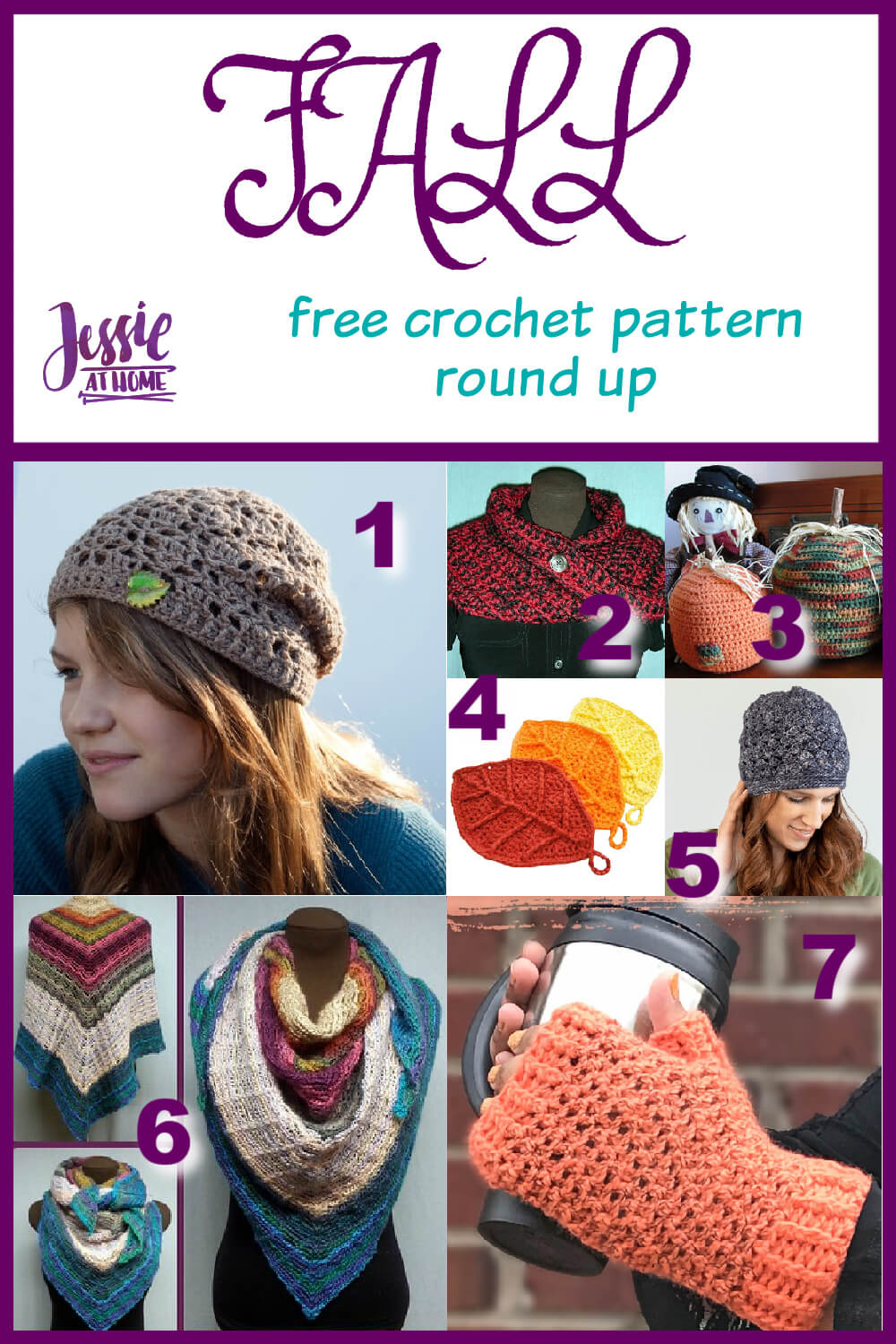 Fall Crochet Pattern Round Up from Jessie At Home - Pin 1
