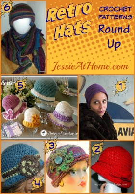 Retro Hats Crochet Pattern Round Up from Jessie At Home