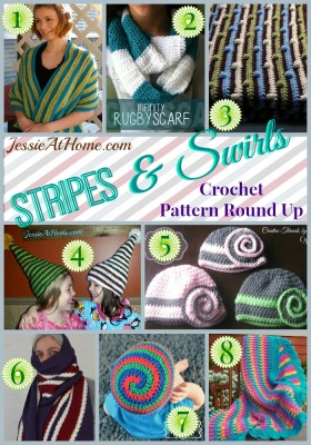 Stripes and Swirls Crochet Pattern Round Up from Jessie At Home