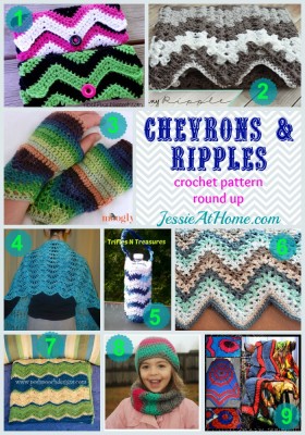 Chevrons & Ripples Free Crochet Pattern Round Up from Jessie At Home