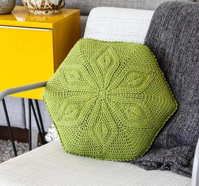 Hexagon Flower Pillow #CrochetKit from @beCraftsy