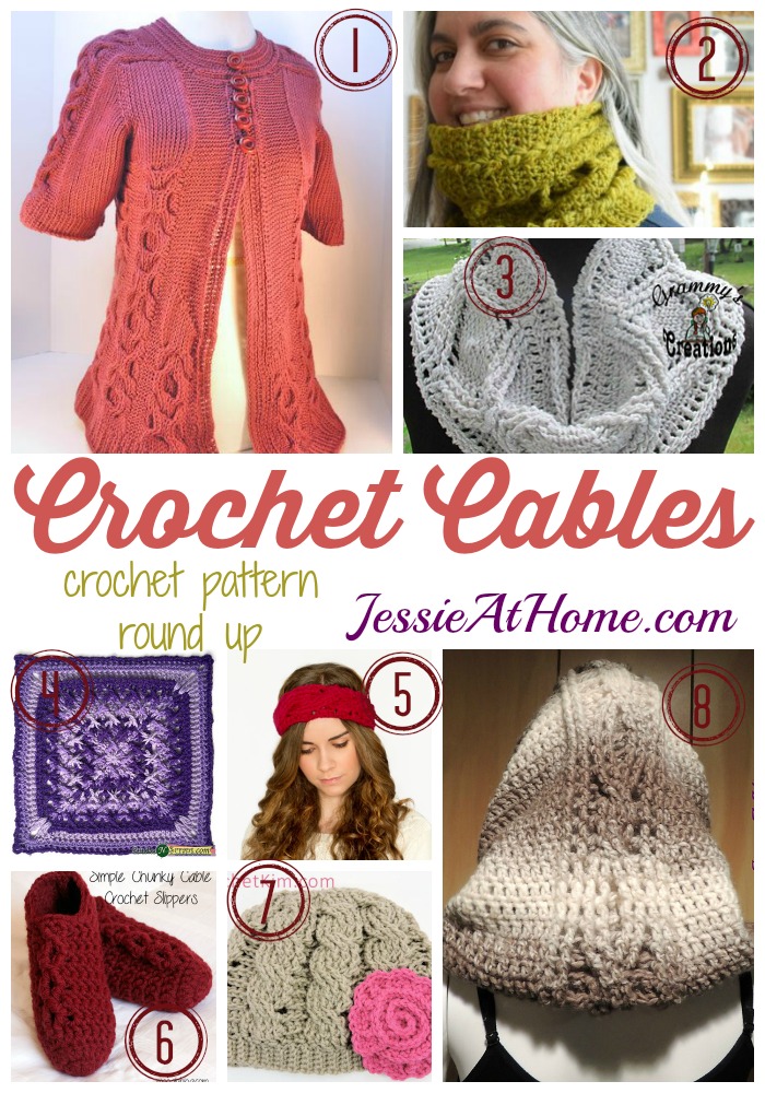 Crochet Cables ~ Crochet Pattern Round Up from Jessie At Home