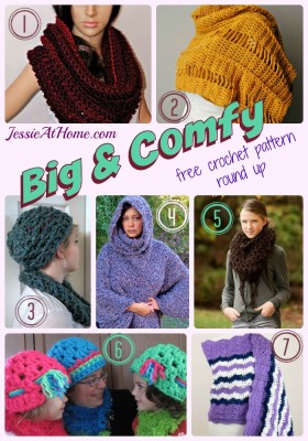 Big & Comfy - free crochet pattern round up from Jessie At Home