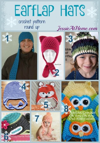 Earflap Hats free crochet pattern round up by Jessie At Home