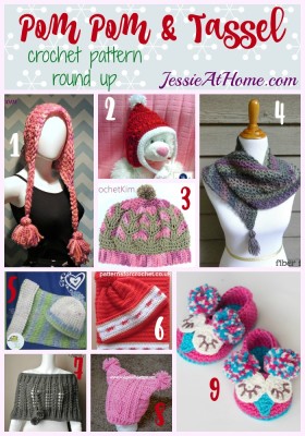 Pom Pom & Tassel free crochet pattern round up from Jessie At Home