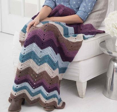 Cozy Nights Ripple Afghan Kit #CrochetKit from @beCraftsy