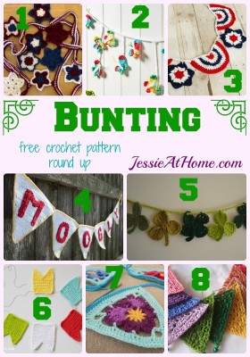 Bunting - free crochet pattern round up by Jessie At Home