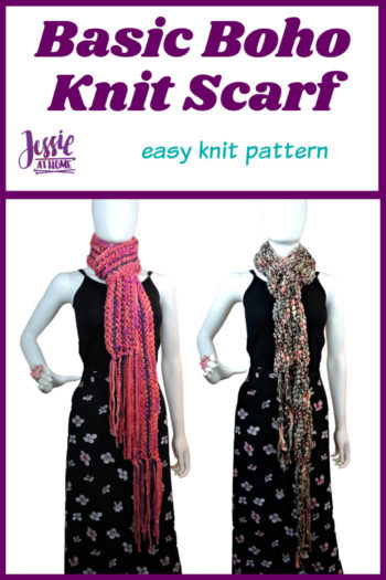 Basic Boho Knit Scarf knit pattern by Jessie At Home - Pin 1