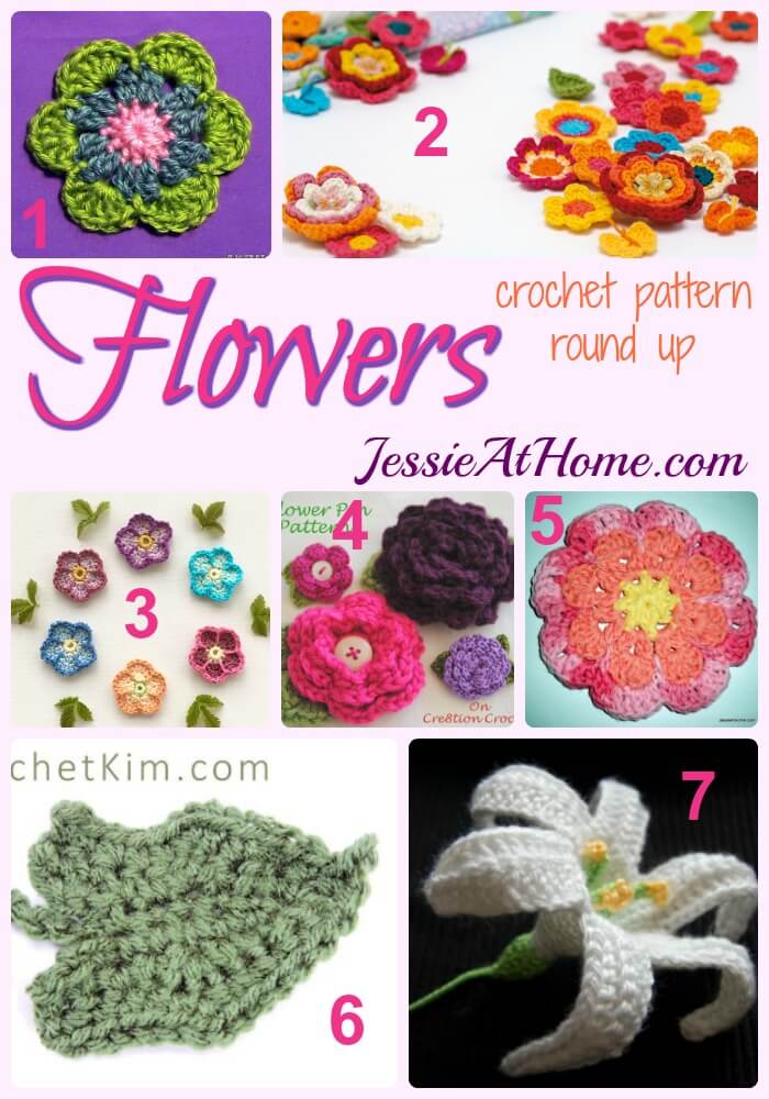 Flowers free crochet pattern round up from Jessie At Home