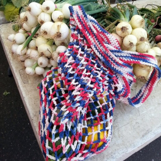 Farmers Market Hexagon Bag AKA The Grand Old Flag Bag