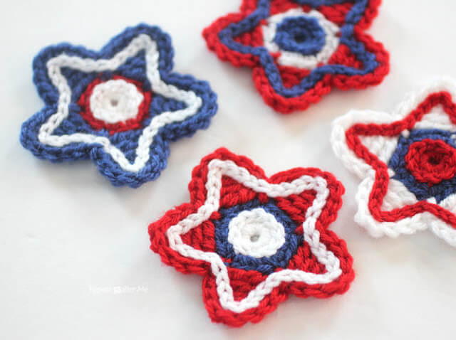 Patriotic Crochet Stars by Repeat Crafter Me