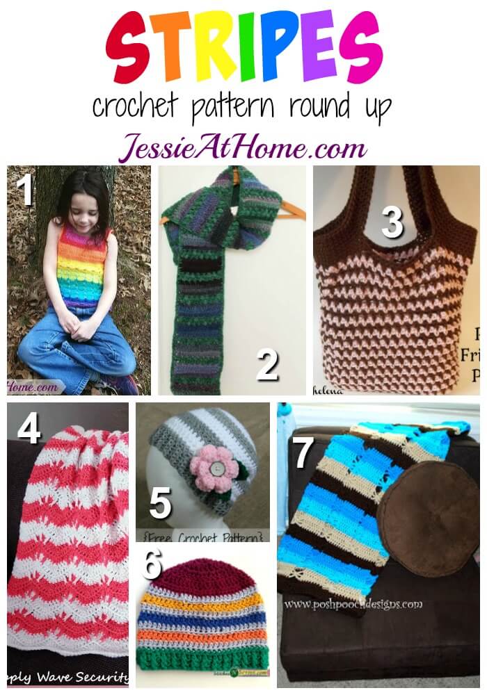 Stripes - free crochet pattern round up by Jessie At Home