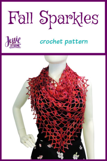 Fall Sparkles Shawl crochet pattern by Jessie At Home - Pin 1