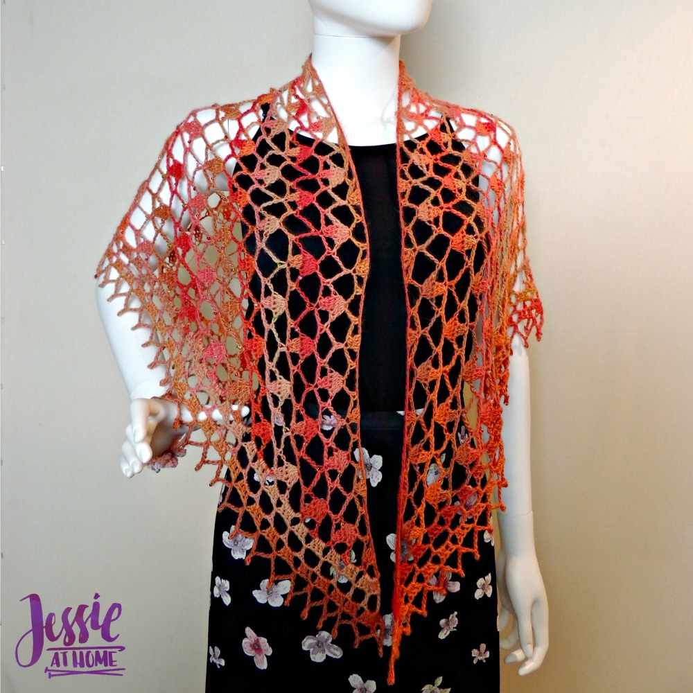 Fall Sparkles Shawl - free crochet pattern by Jessie At Home - 5