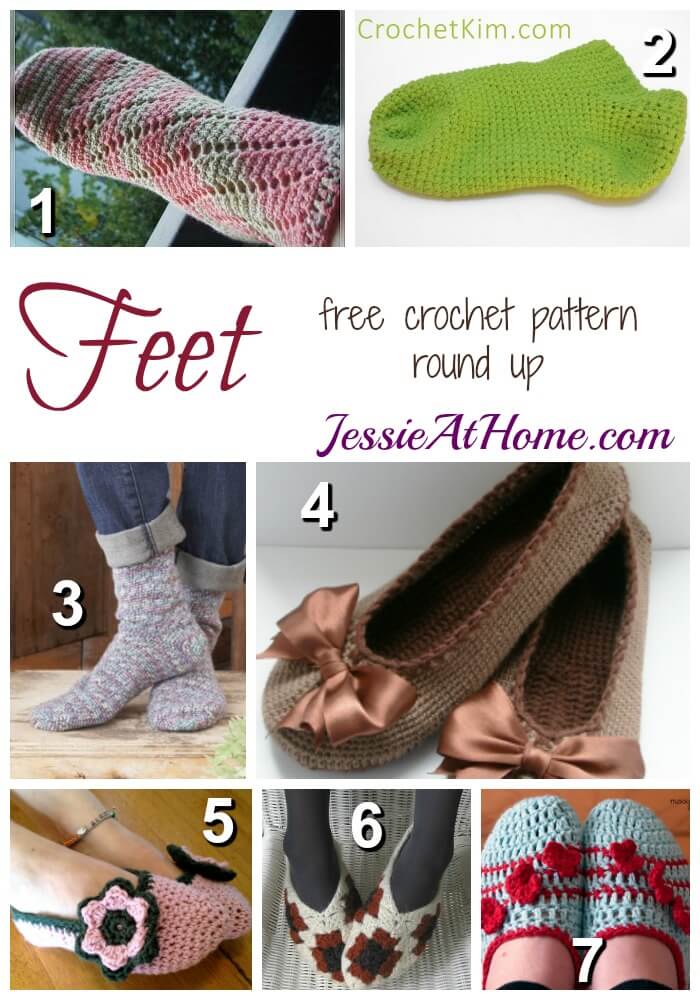 Feet - free crochet pattern round up from Jessie At Home