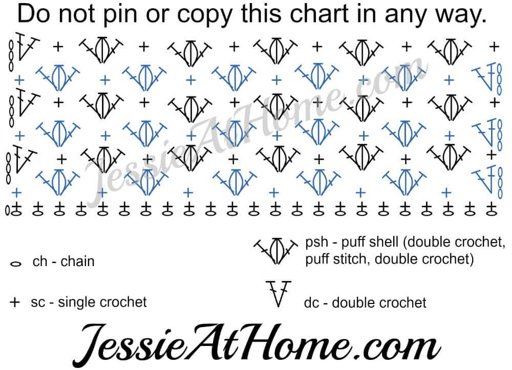 Free Crochet Shell Pattern Chart Puffed Shells Cowl - a textured free crochet pattern - Jessie At Home