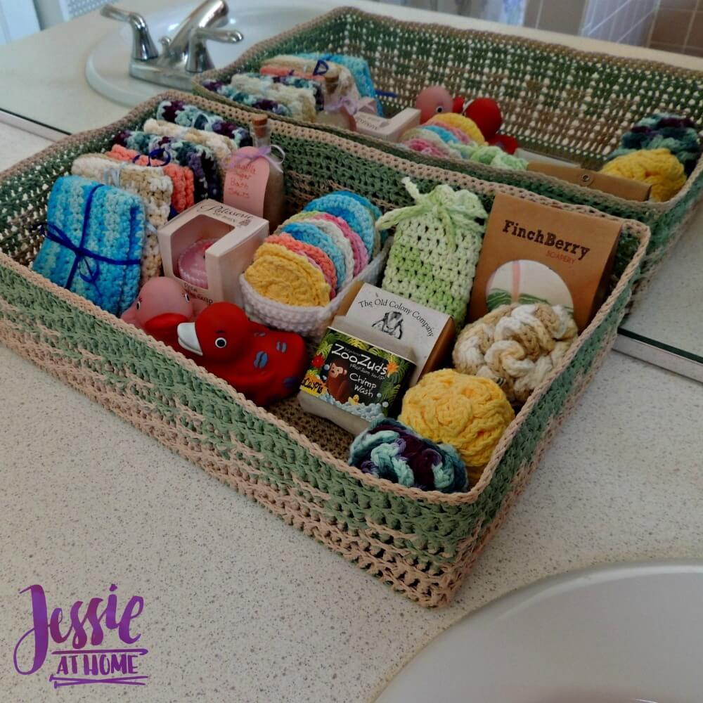 Crochet Starched Spa Basket - Free Crochet Pattern - Jessie At Home