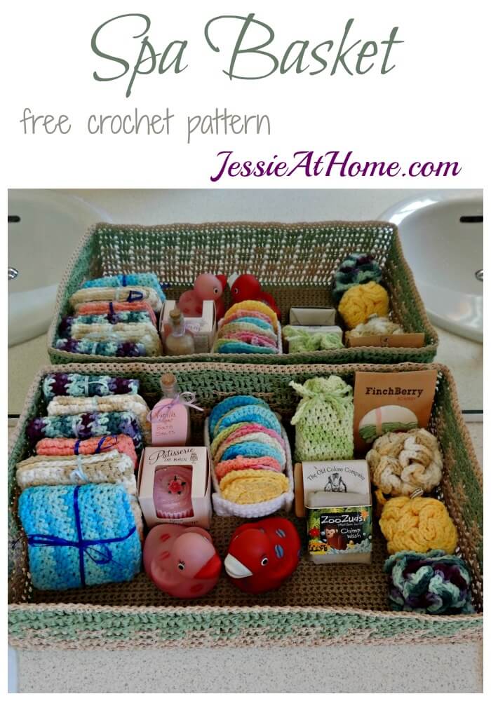 Crochet Starched Spa Basket - Free Crochet Pattern - Jessie At Home