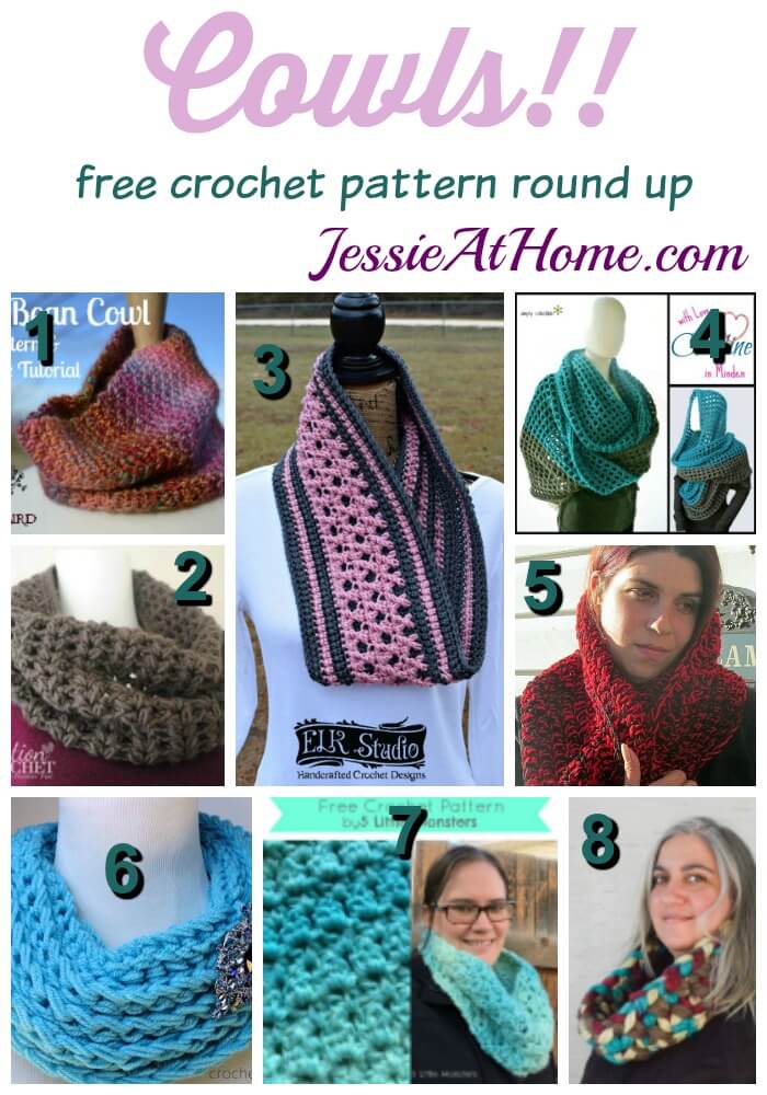 Cowls free crochet pattern round up from Jessie At Home
