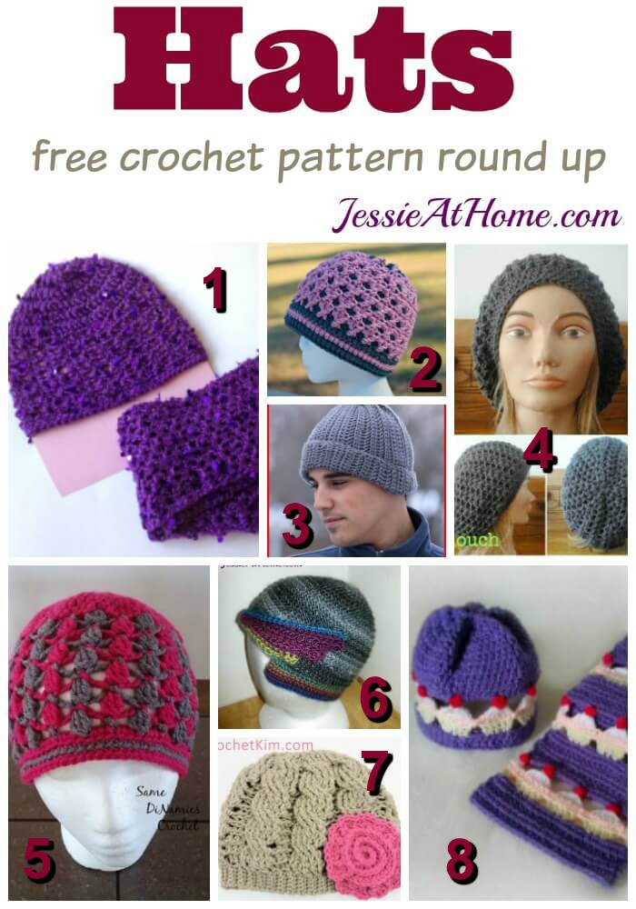 Free Crochet Hat Patterns!! Jessie At Home