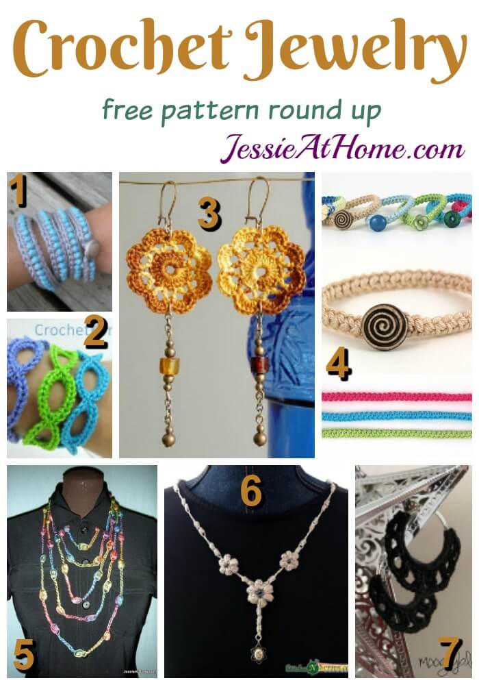 Crochet Jewelry free pattern round up from Jessie At Home