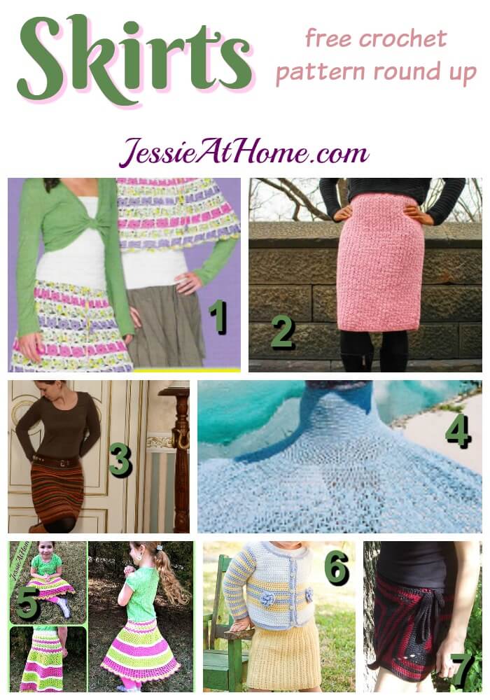 Skirts free crochet pattern round up from Jessie At Home