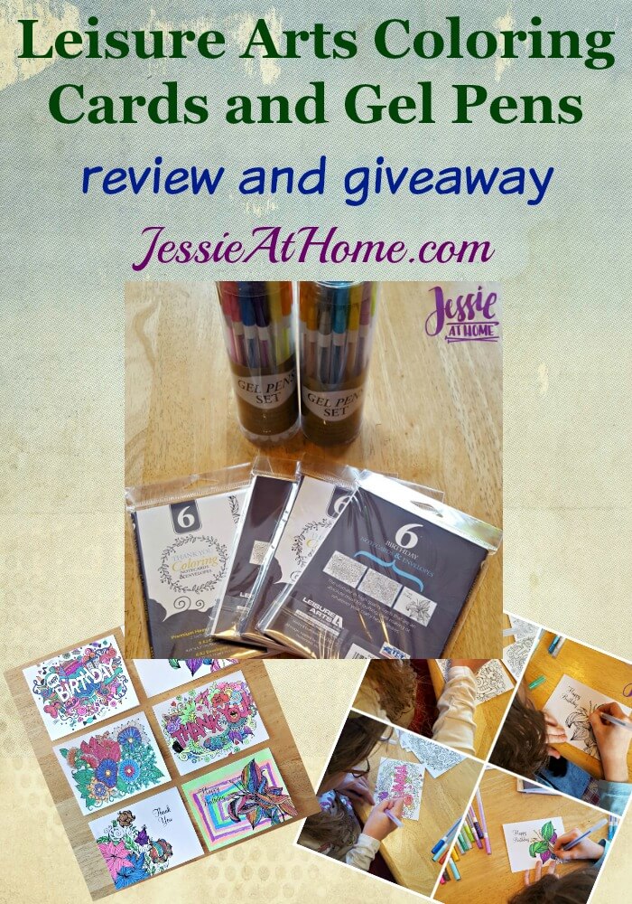 Leisure Arts Coloring Cards and Gel Pens review and giveaway from Jessie At Home