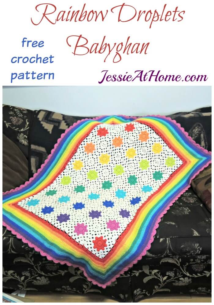 Rainbow Droplets Babyghan free crochet pattern by Jessie At Home
