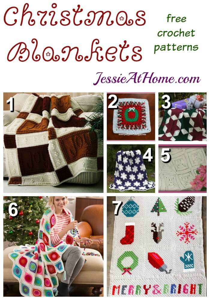 Christmas Blankets free crochet pattern round up from Jessie At Home