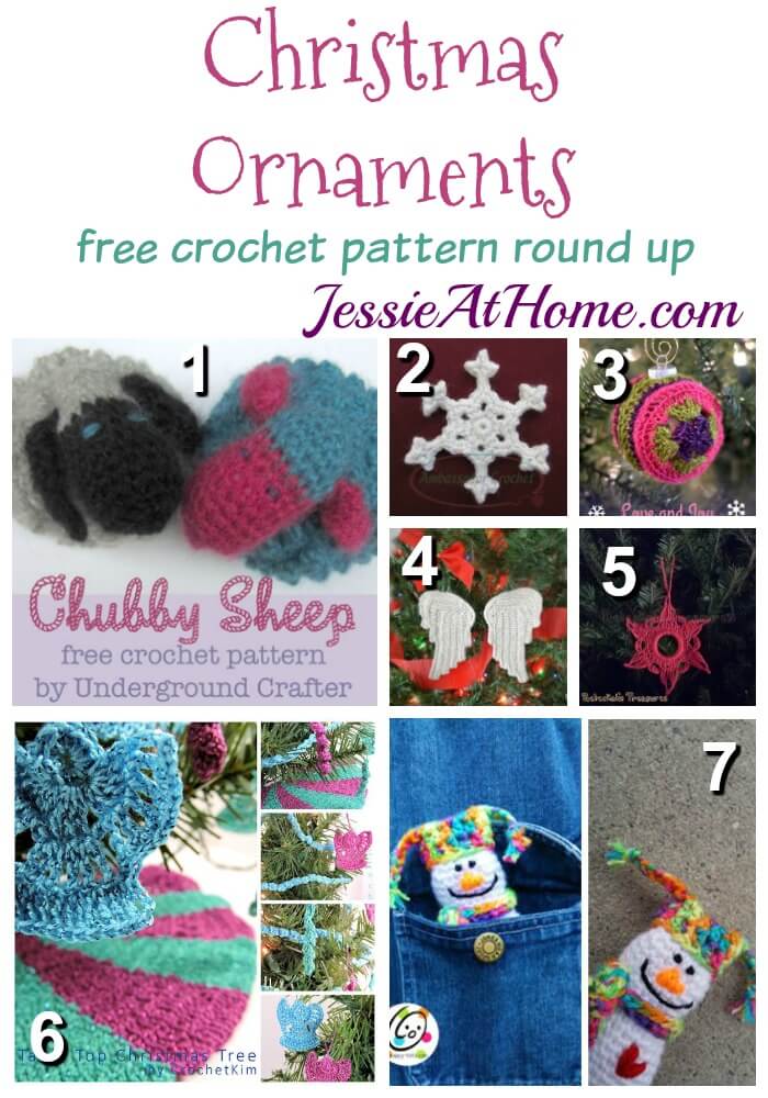 Christmas Ornaments free crochet pattern round up from Jessie At Home