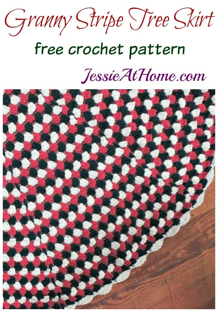 Granny Stripe Tree Skirt free crochet pattern by Jessie At Home