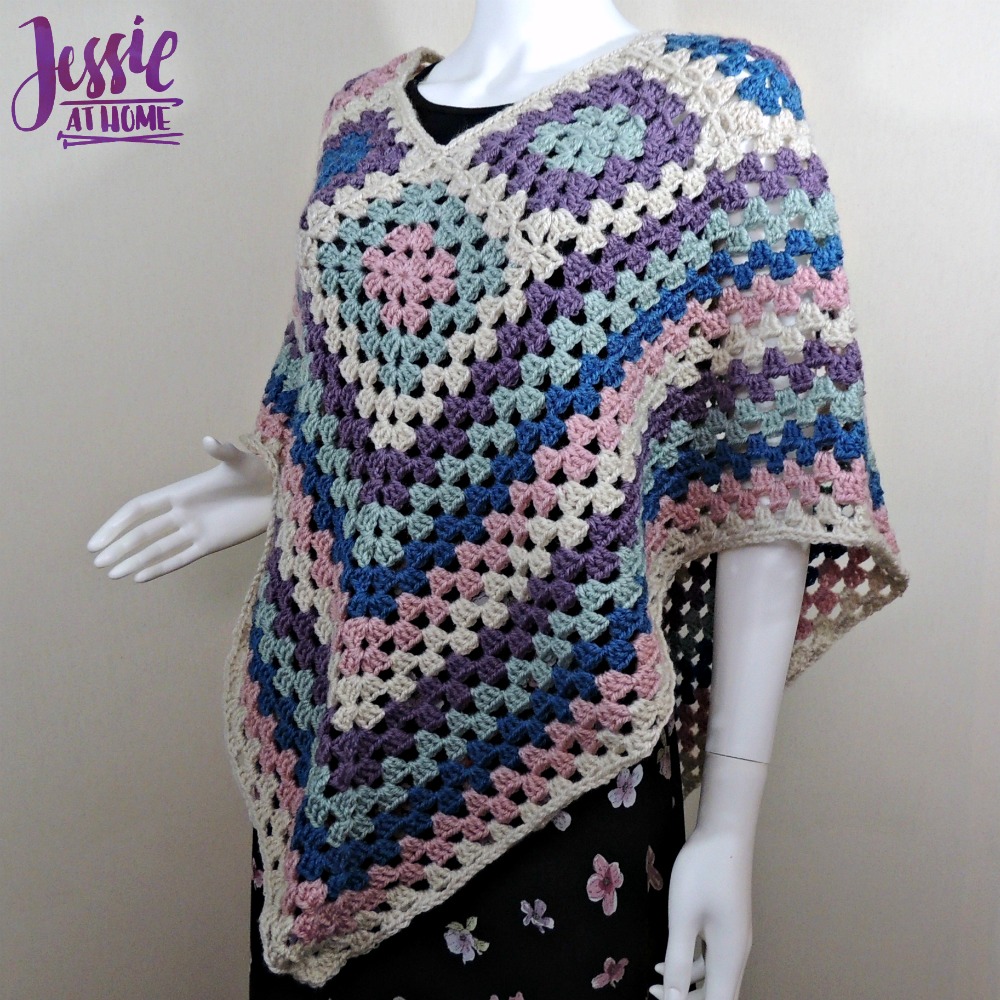 Granny Border Poncho - crochet pattern by Jessie At Home - 4