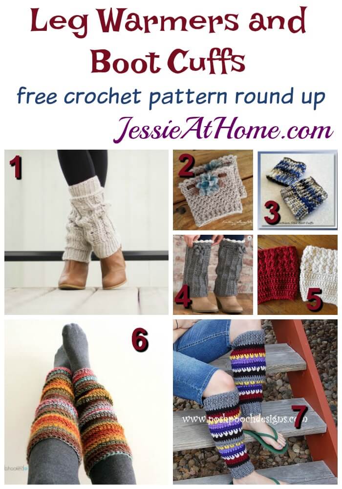 Leg Warmers and Boot Cuffs free crochet pattern round up from Jessie At Home