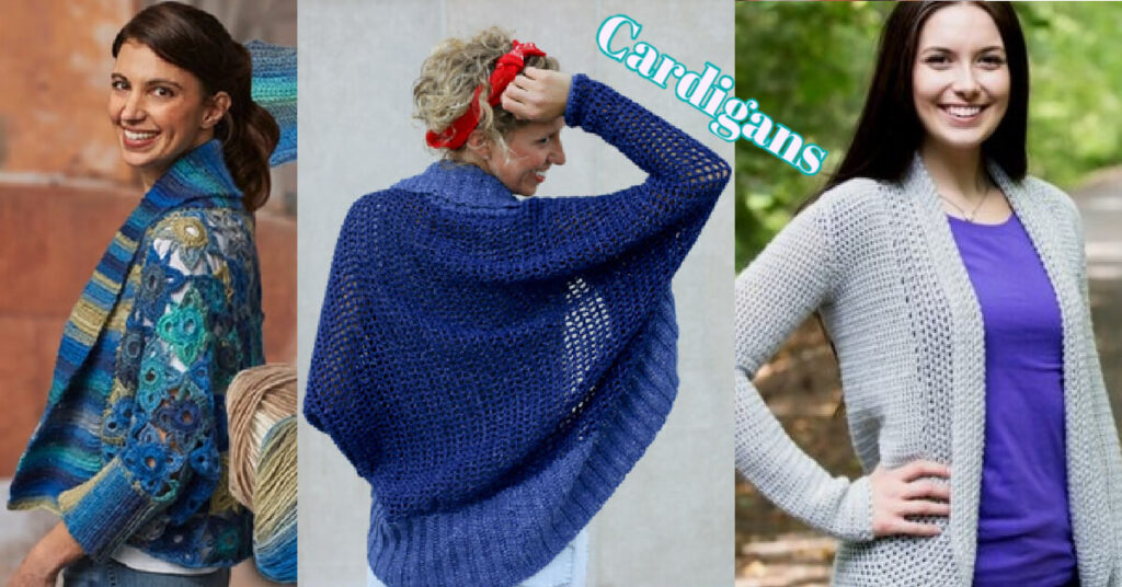 Cardigans to Crochet - free crochet pattern round up from Jessie At Home