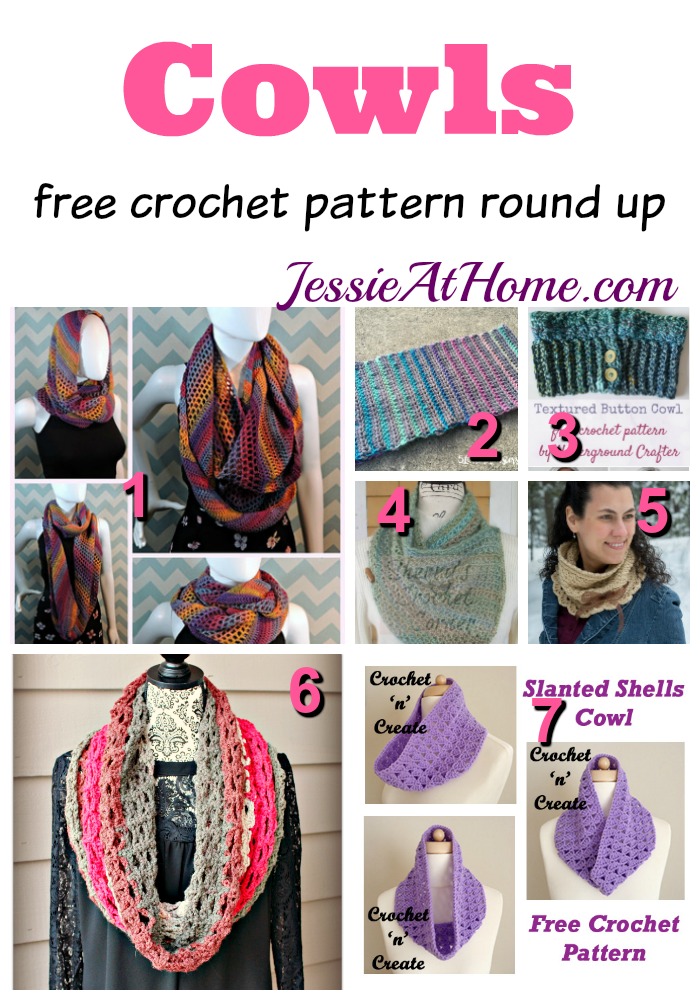 Cowls free crochet pattern round up from Jessie At Home