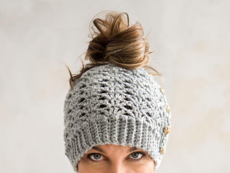 Mallory Messy Bun Beanie Craftsy Crochet Kit