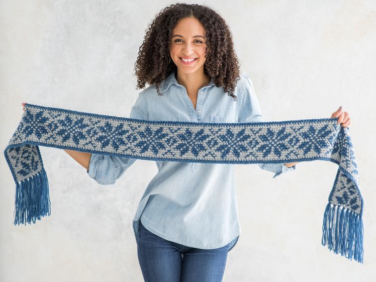 Snowfall Scarf Crochet Kit