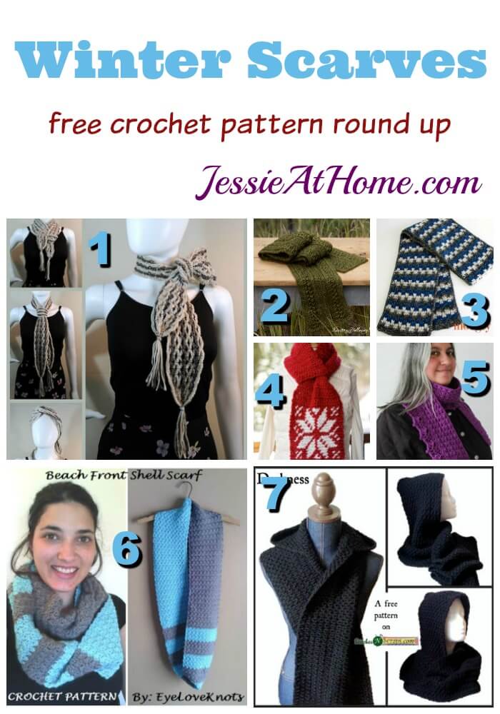 Winter Scarves free crochet pattern round up from Jessie At Home