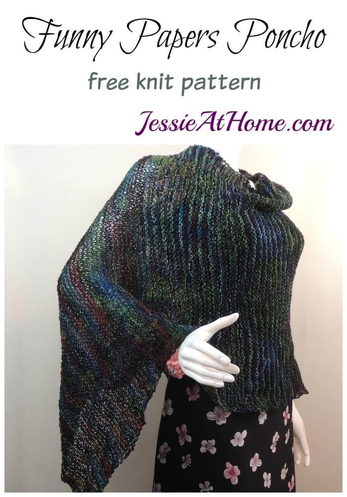 Funny Papers Poncho - free knit pattern by Jessie At Home