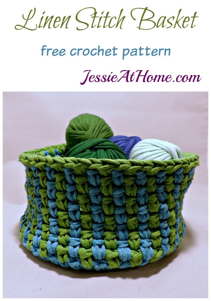 Linen Stitch Basket free crochet pattern by Jessie At Home