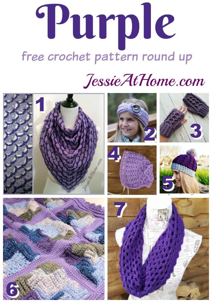 Purple free crochet pattern round up from Jessie At Home