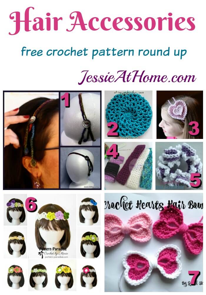 Hair Accessories free crochet pattern round up from Jessie At Home