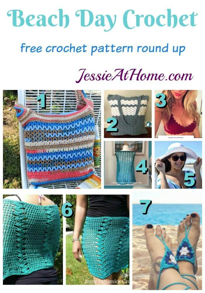 Beach Day Crochet free crochet pattern round up from Jessie At Home - free beachwear crochet patterns