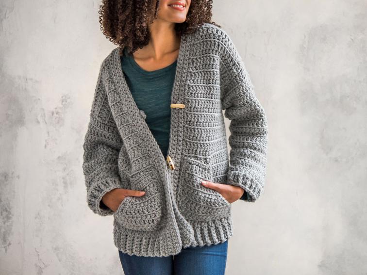 Sporty Chunky One-Piece Jacket Craftsy Crochet Kit